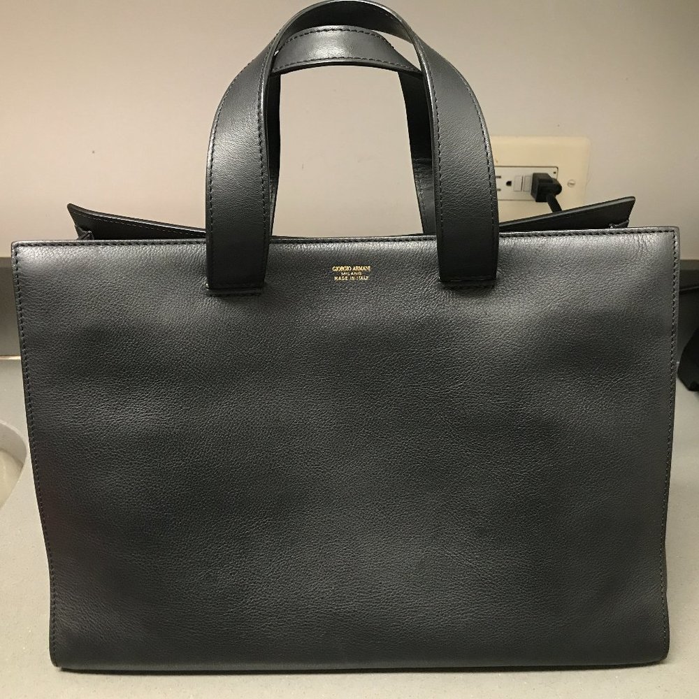 Giorgio Armani Black Label Tote - Black